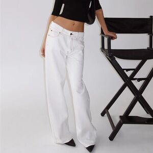 Princess Polly White Wide Leg Flare Jeans